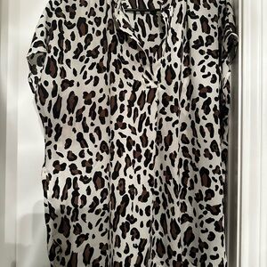 W5 Brown and Black Animal Print Top